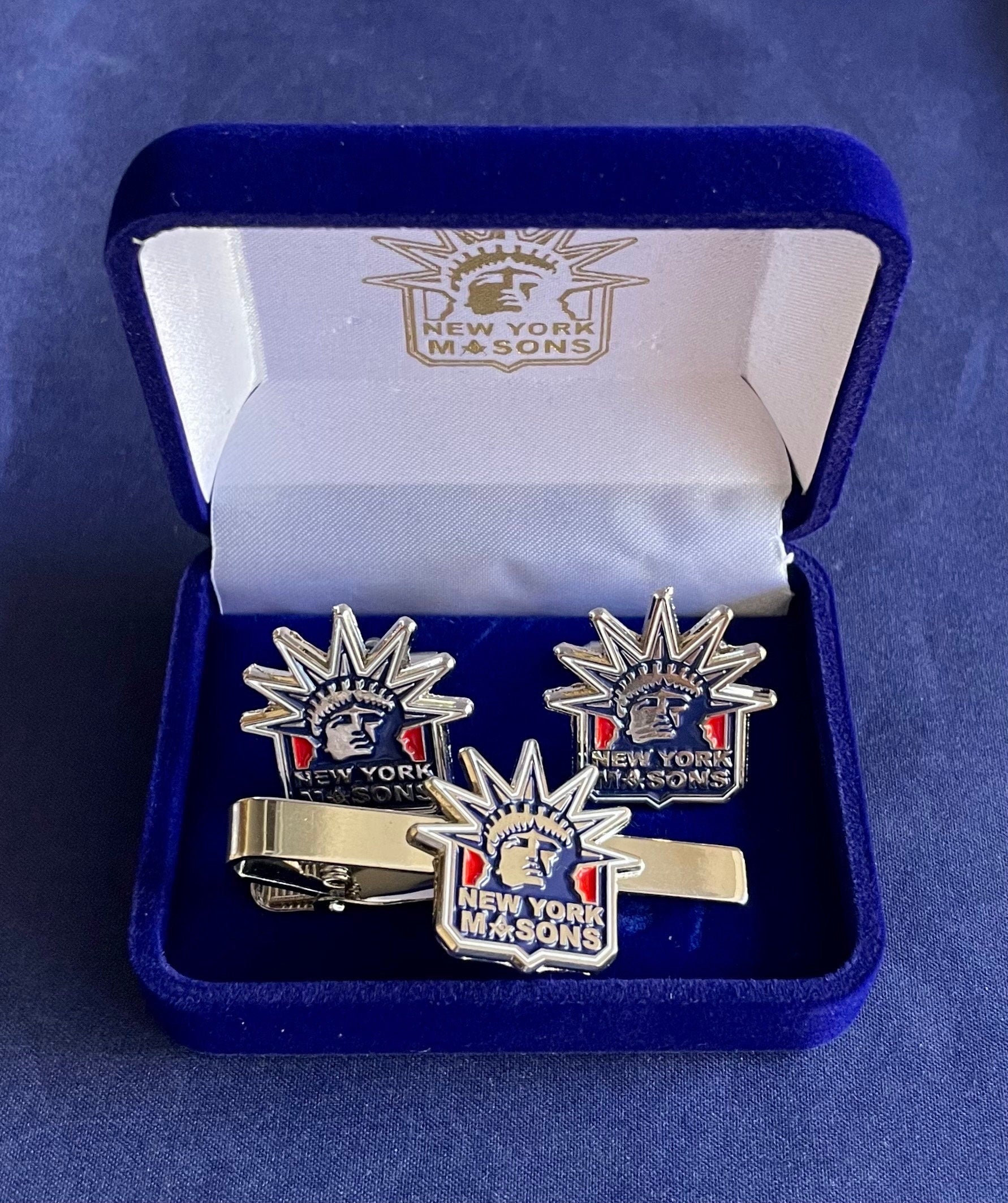 New York Masons Tie Clip & Cufflinks Set***Free Shipping***