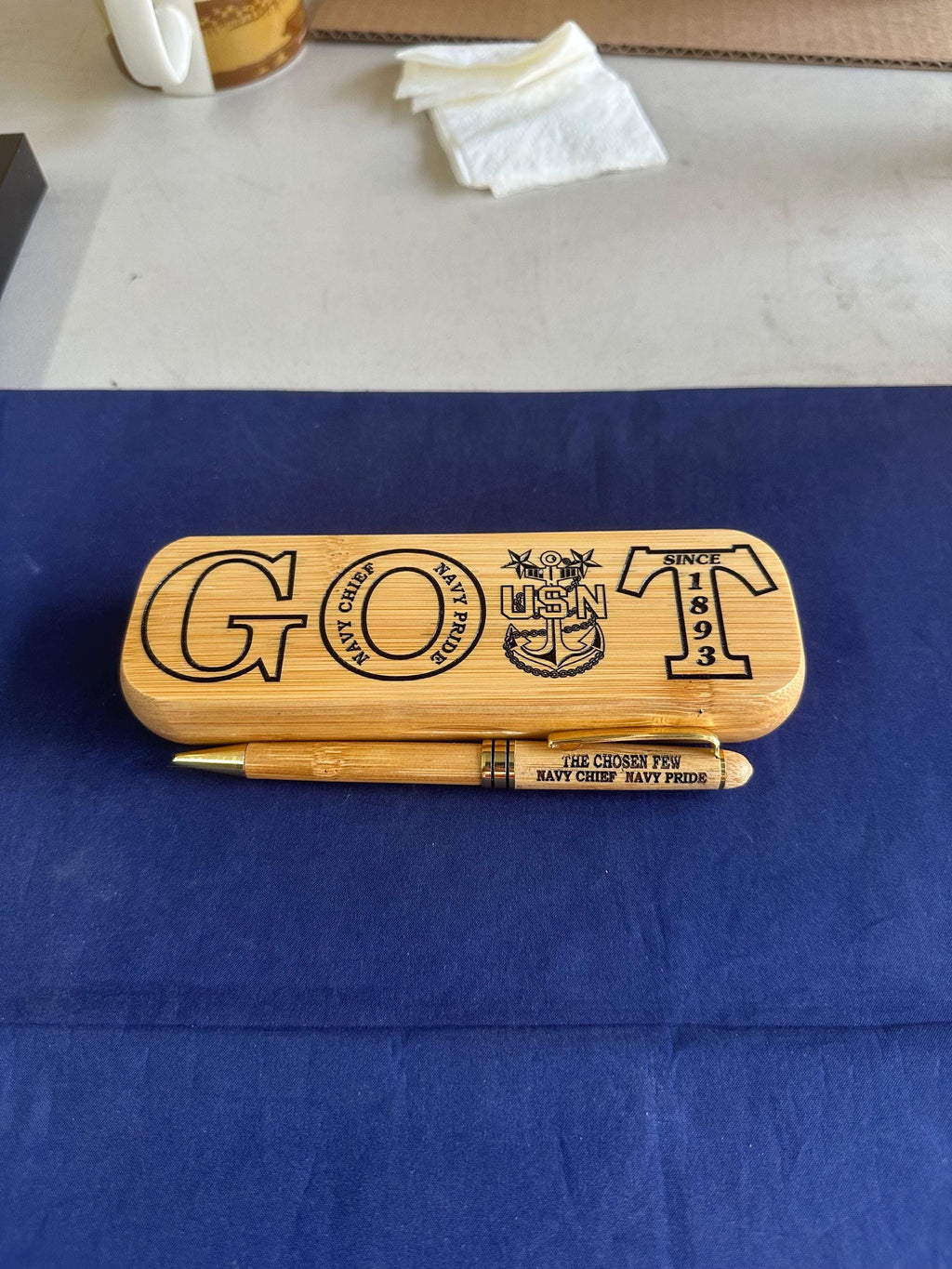 GOAT Chief/Senior Chief/Master Chief Bamboo Pen and Holder