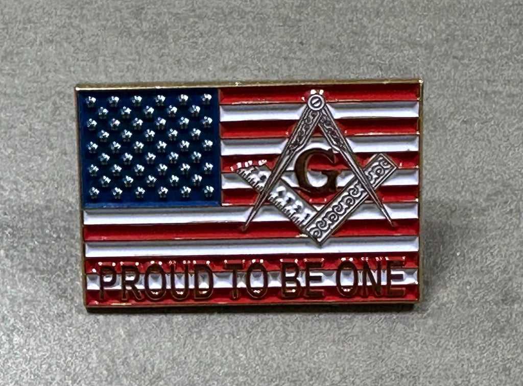 1.25” Patriotic Masonic Ribbon/USA/Proud2B1  Lapel Pin***Free Shipping***