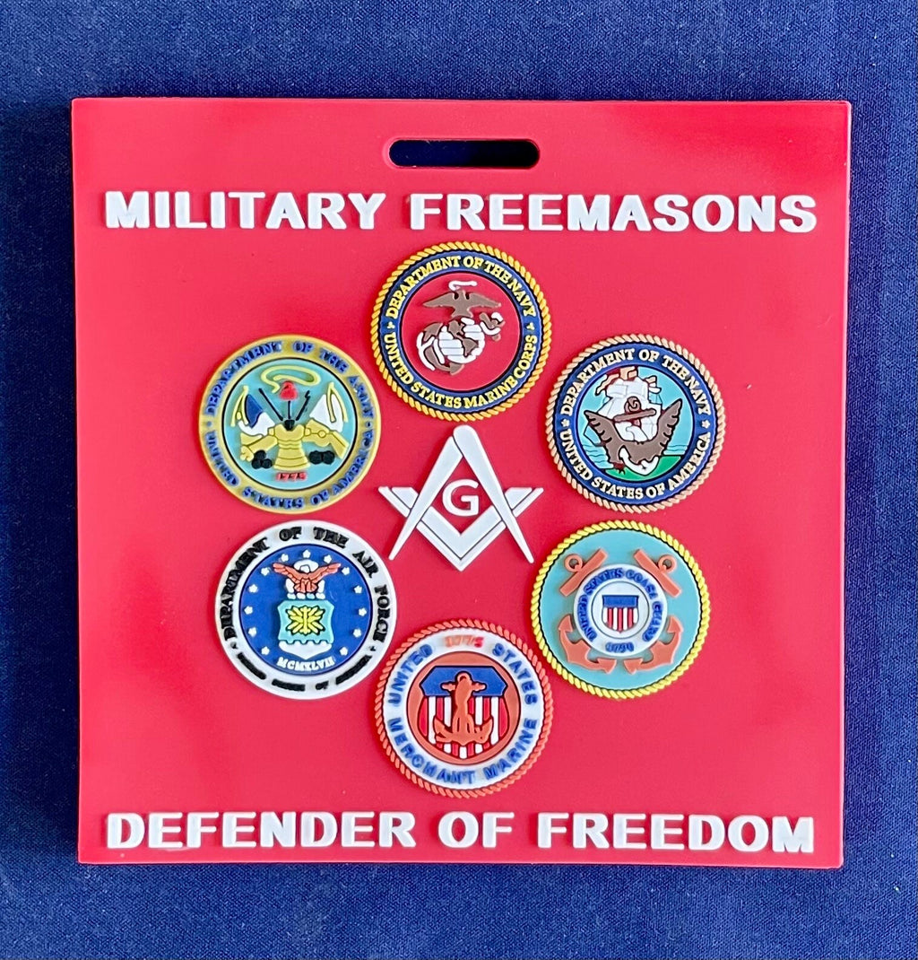 Military Freemason PVC Luggage Tag. Free Shipping.