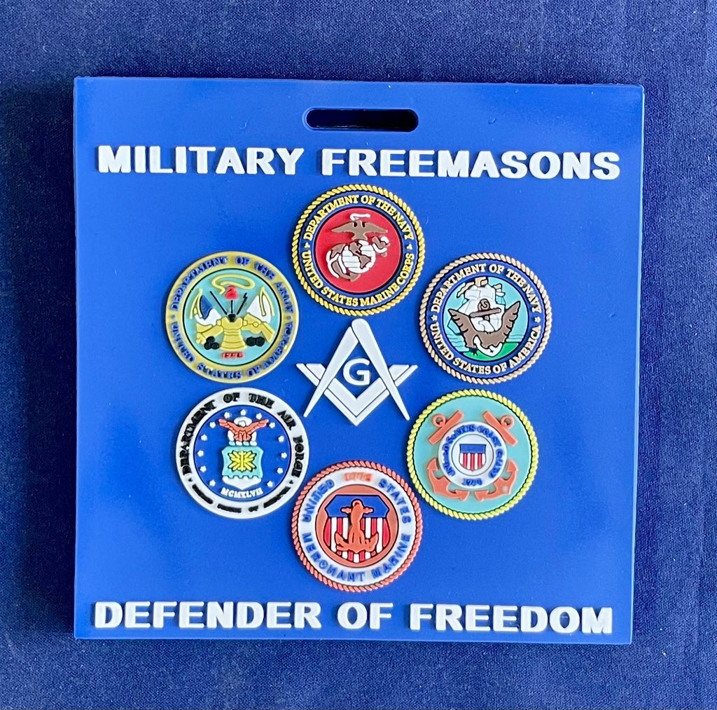 Military Freemason PVC Luggage Tag. Free Shipping.