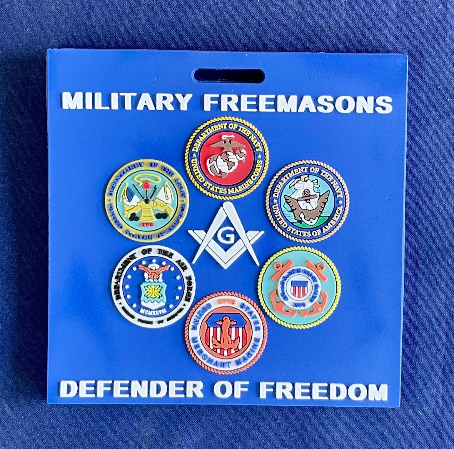 Military Freemason PVC Luggage Tag. Free Shipping.