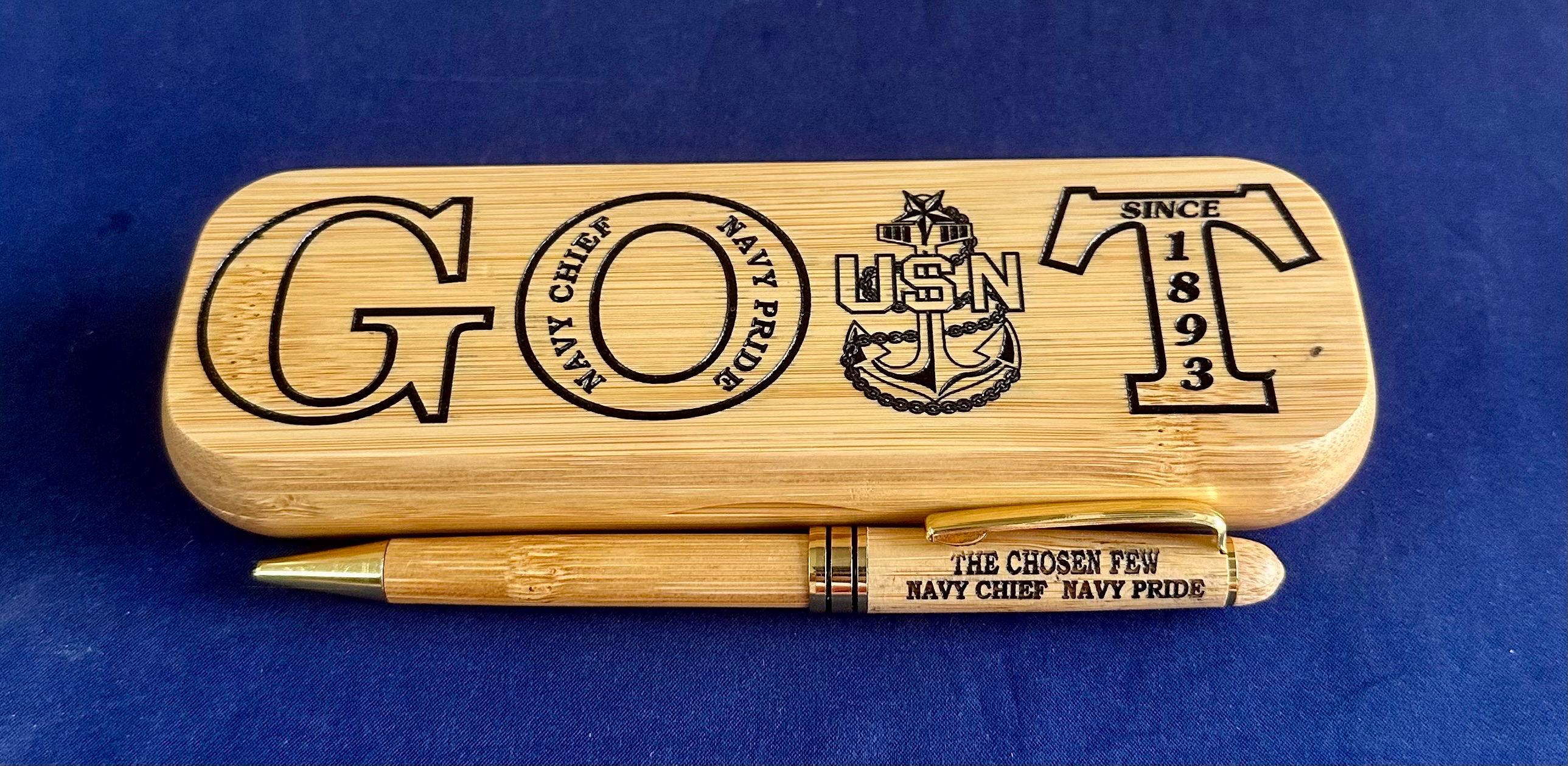 GOAT Chief/Senior Chief/Master Chief Bamboo Pen and Holder