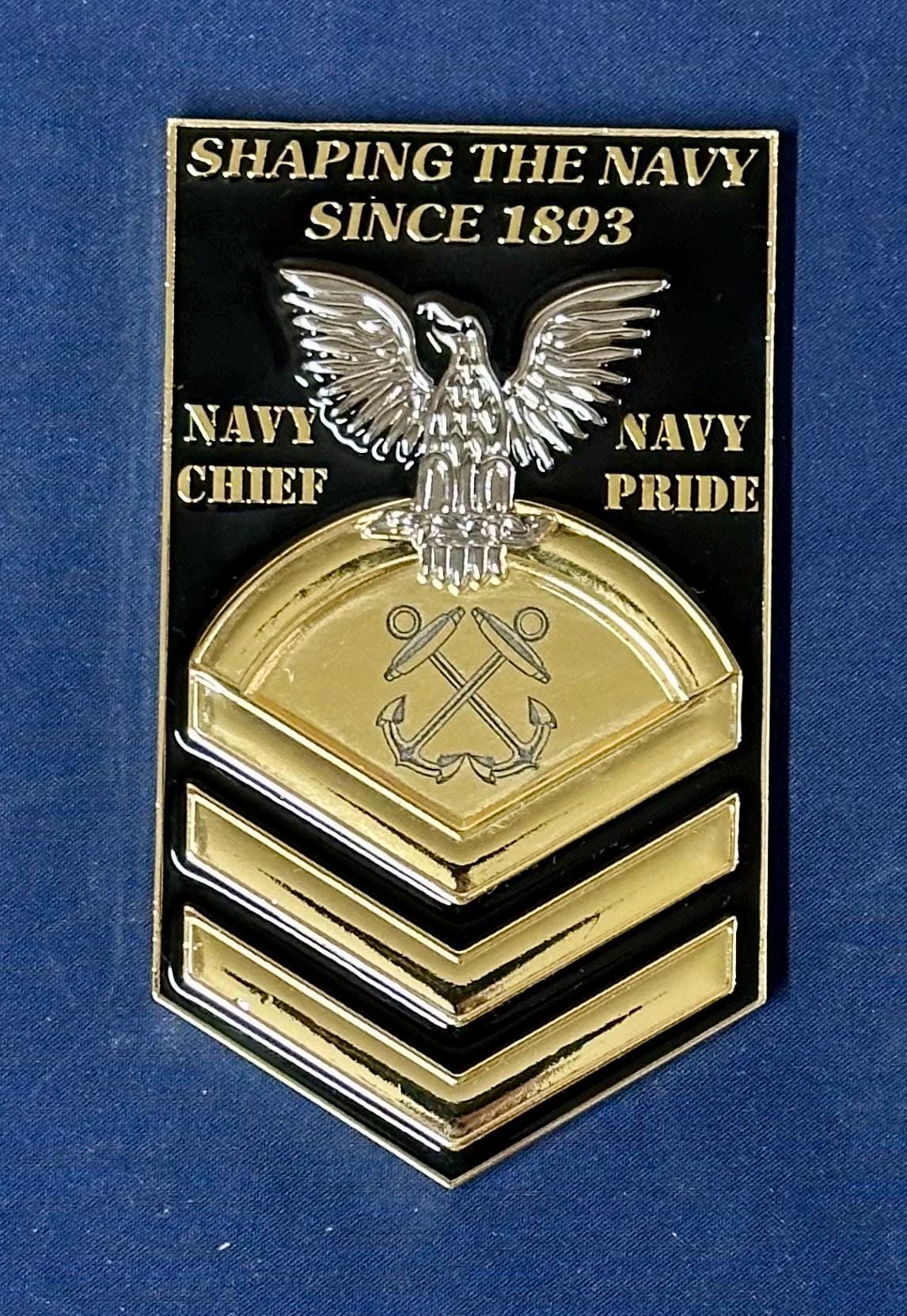 Personalized Chevron Coin for U.S. Navy Chief Petty Officer Class 132/FY26 Sponsors and Leads. Message us the name & rate.
