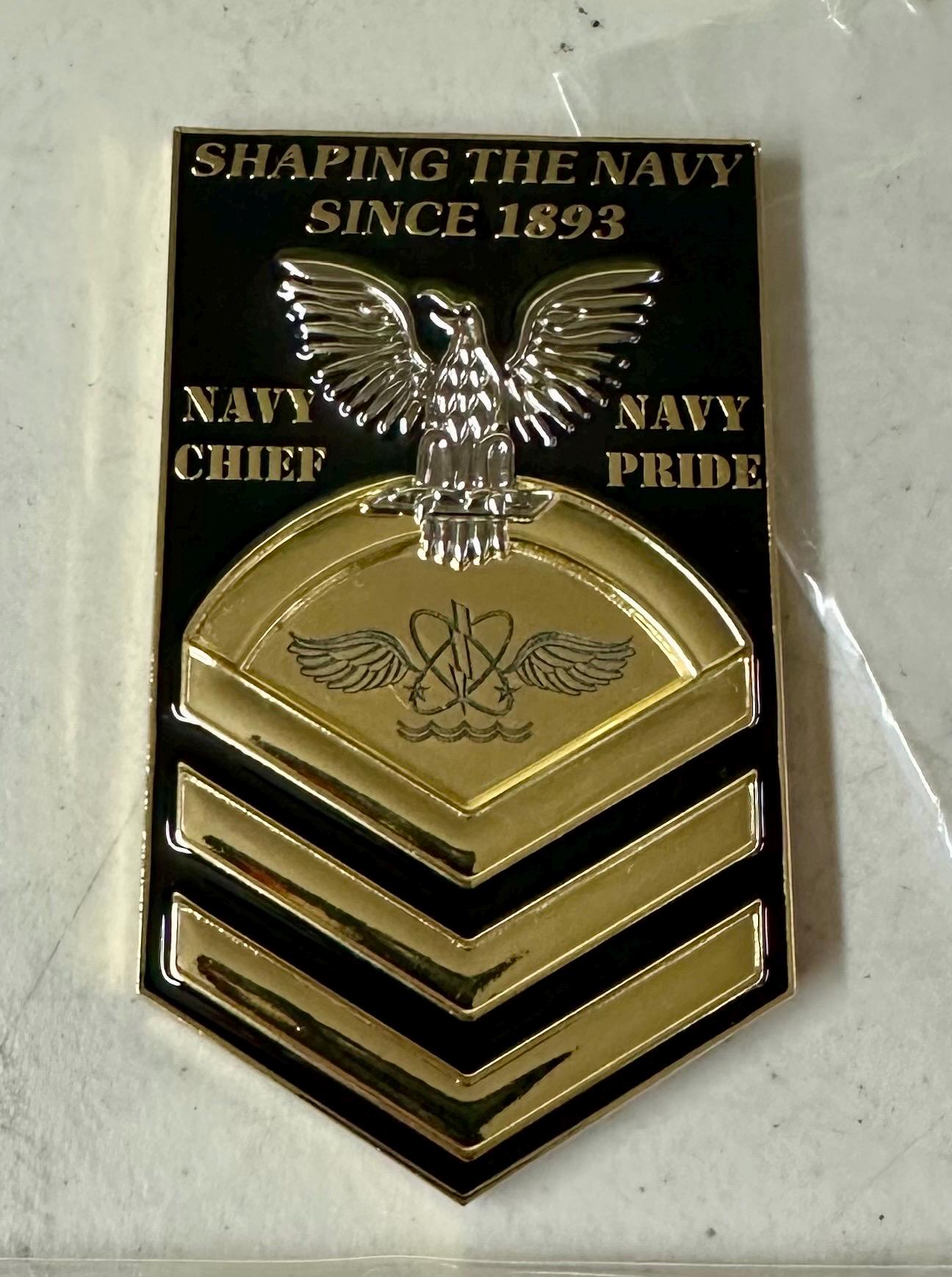 Personalized Chevron Coin for U.S. Navy Chief Petty Officer Class 132/FY26 Selects. Message us the name & rate.
