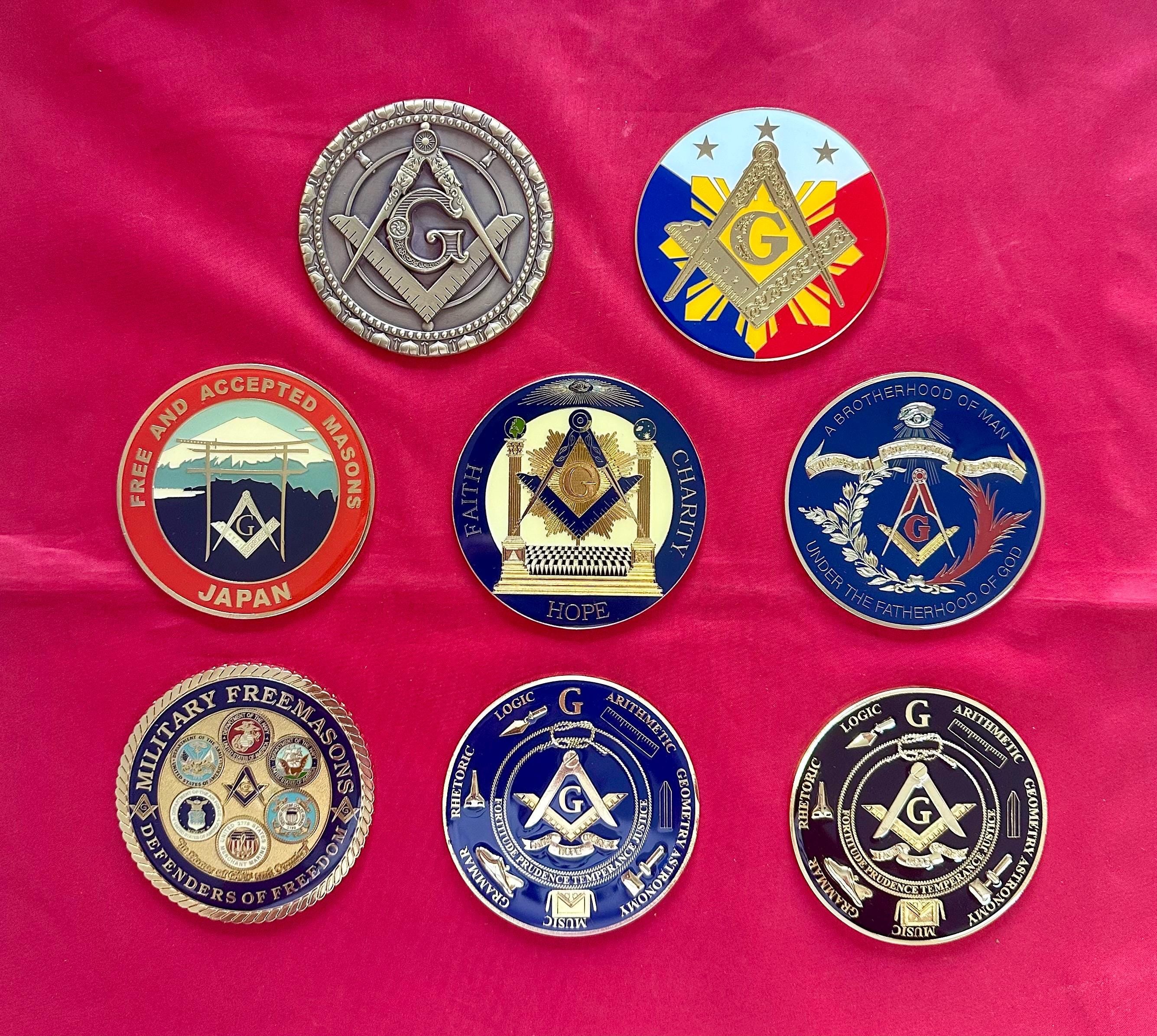 Customize Masonic Coin Back. MM/PM