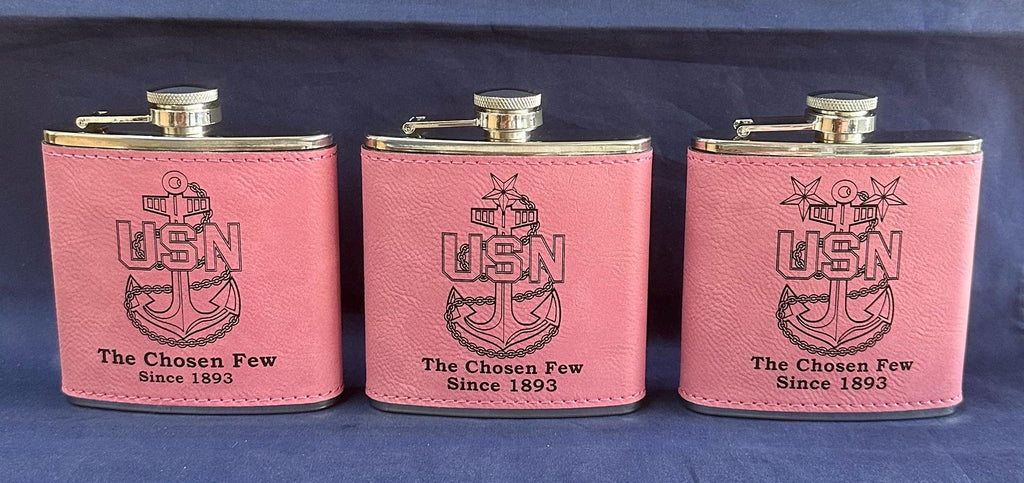 Chief Senior Chief Master Chief 6oz Leatherette Flask.