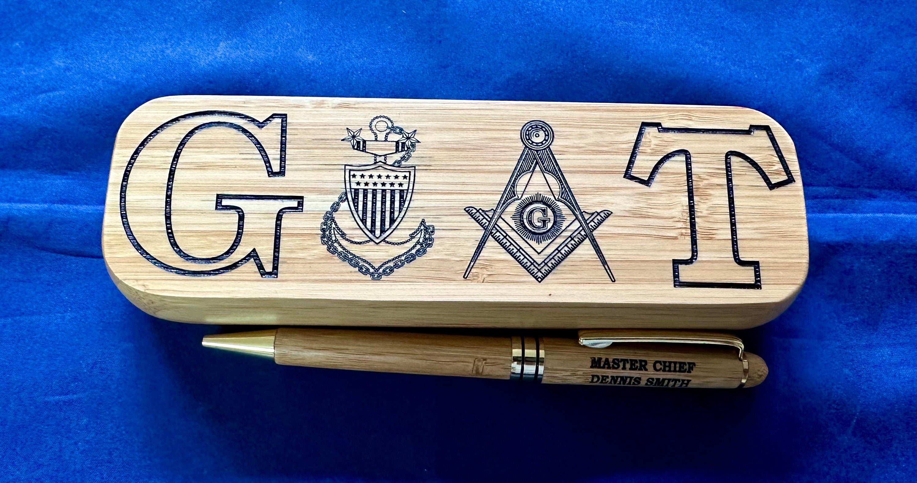 Coast Guard GOAT Chief/Senior Chief/Master Chief Bamboo Pen and Holder