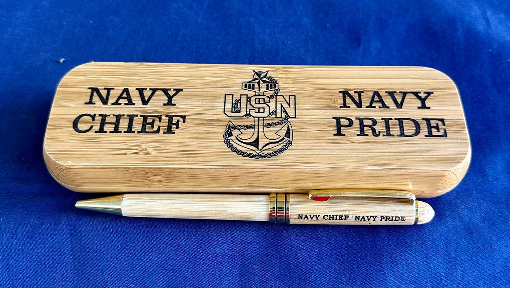 Chief/Senior Chief/Master Chief Bamboo Pen and Holder