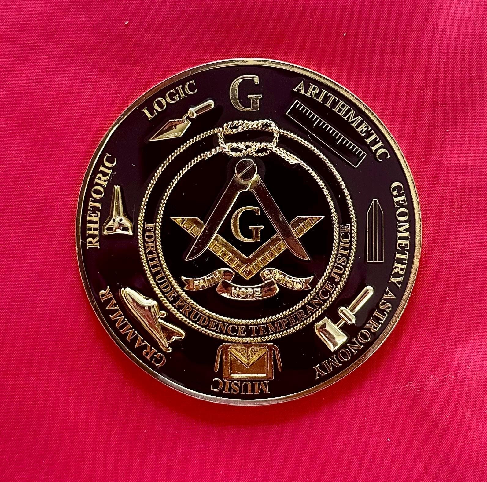 Customize Masonic Coin Back. MM/PM