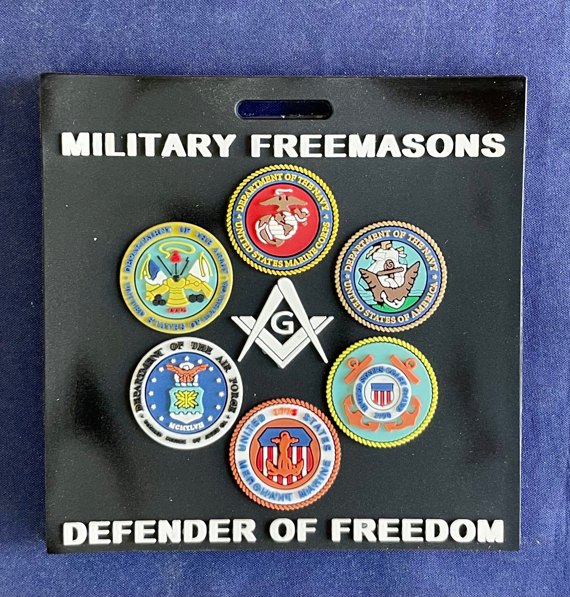 Military Freemason PVC Luggage Tag. Free Shipping.