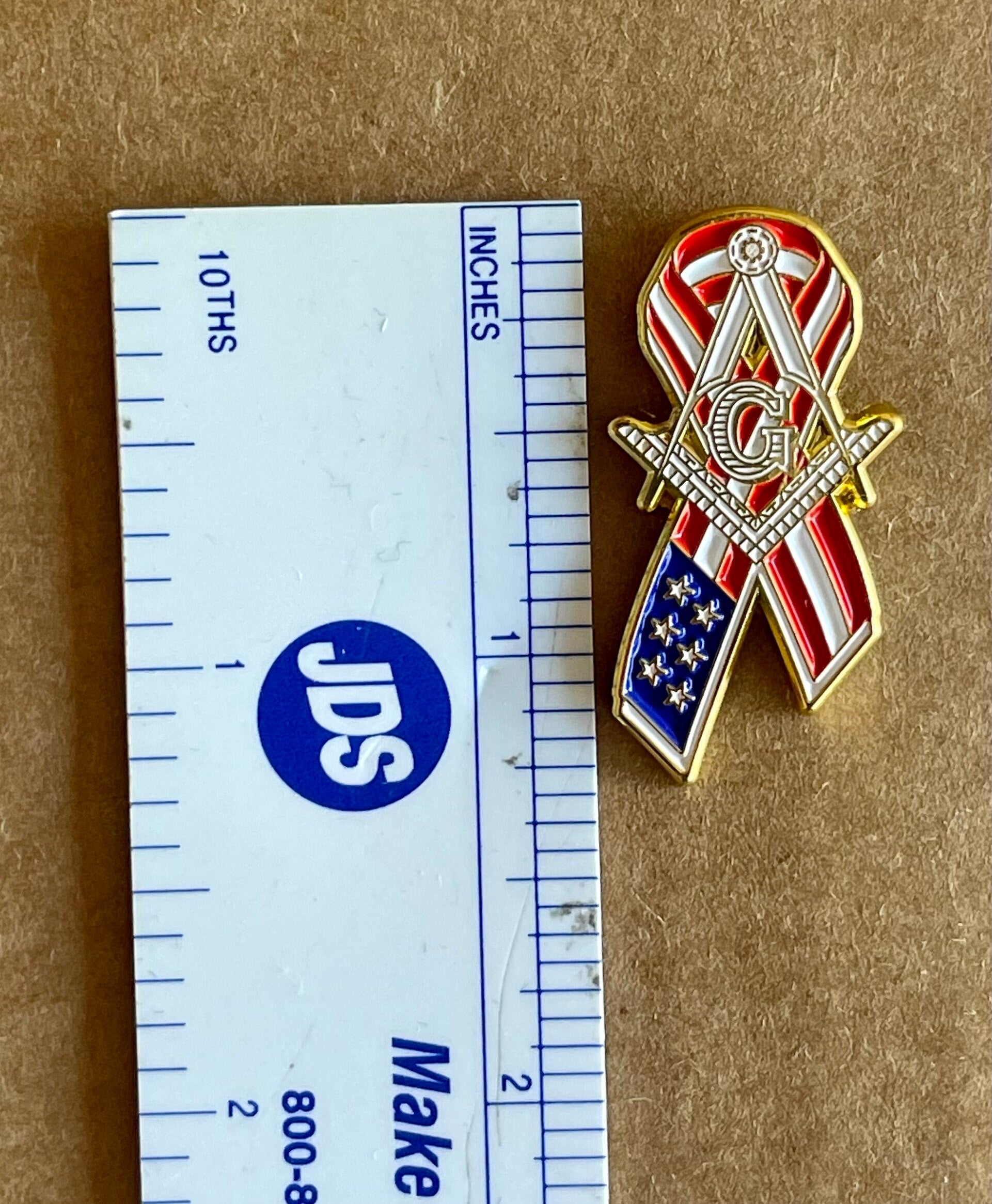 1.25” Patriotic Masonic Ribbon/USA/Proud2B1  Lapel Pin***Free Shipping***
