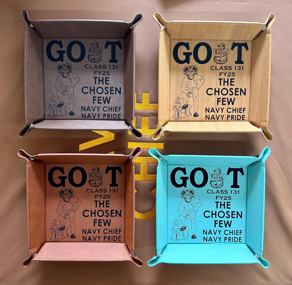 CPO Class 131/FY25 6”x6” Leatherette Snap Up Tray. Free Shipping