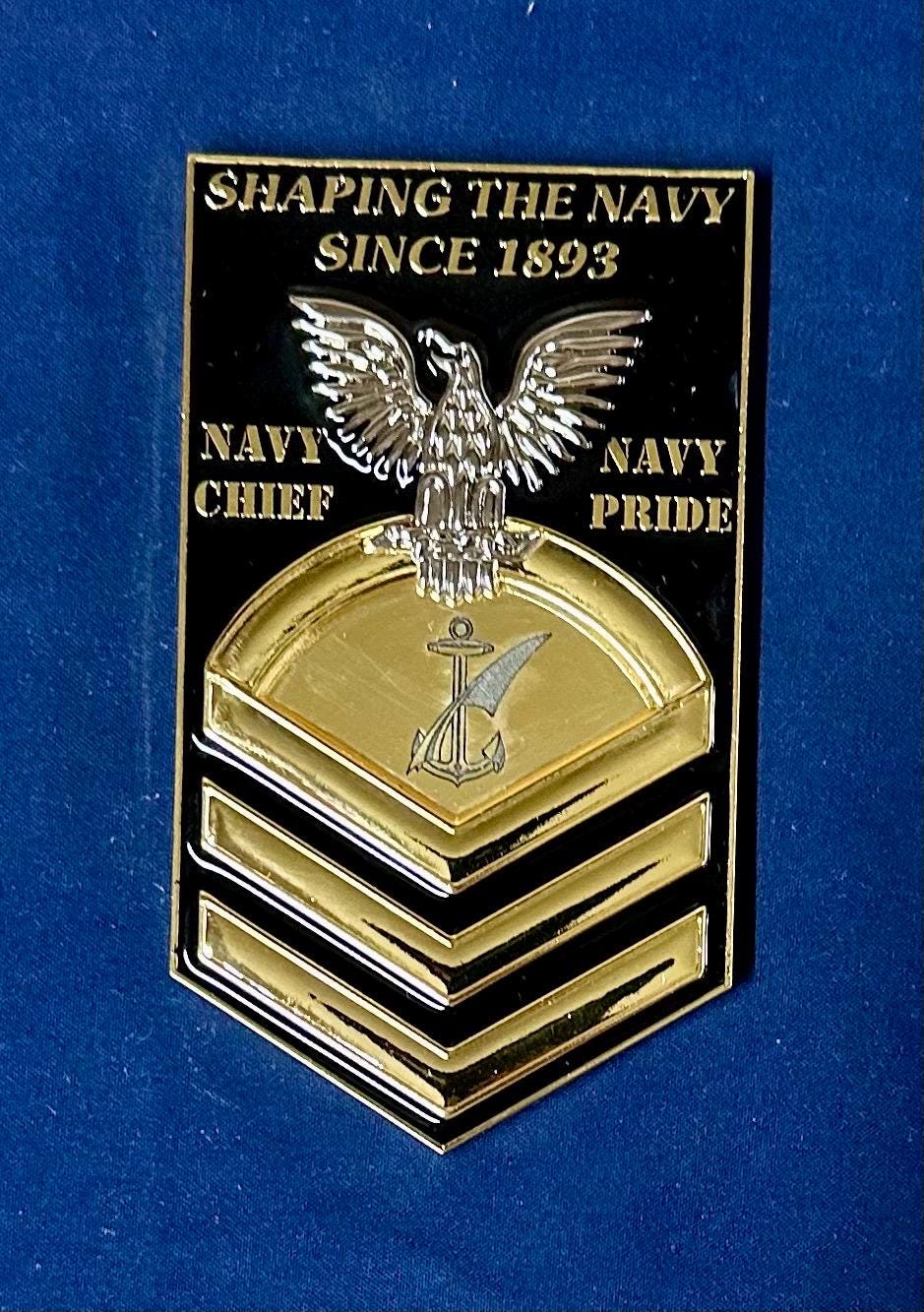 Personalized Chevron Coin for U.S. Navy Chief Petty Officer Class 132/FY26 Selects. Message us the name & rate.