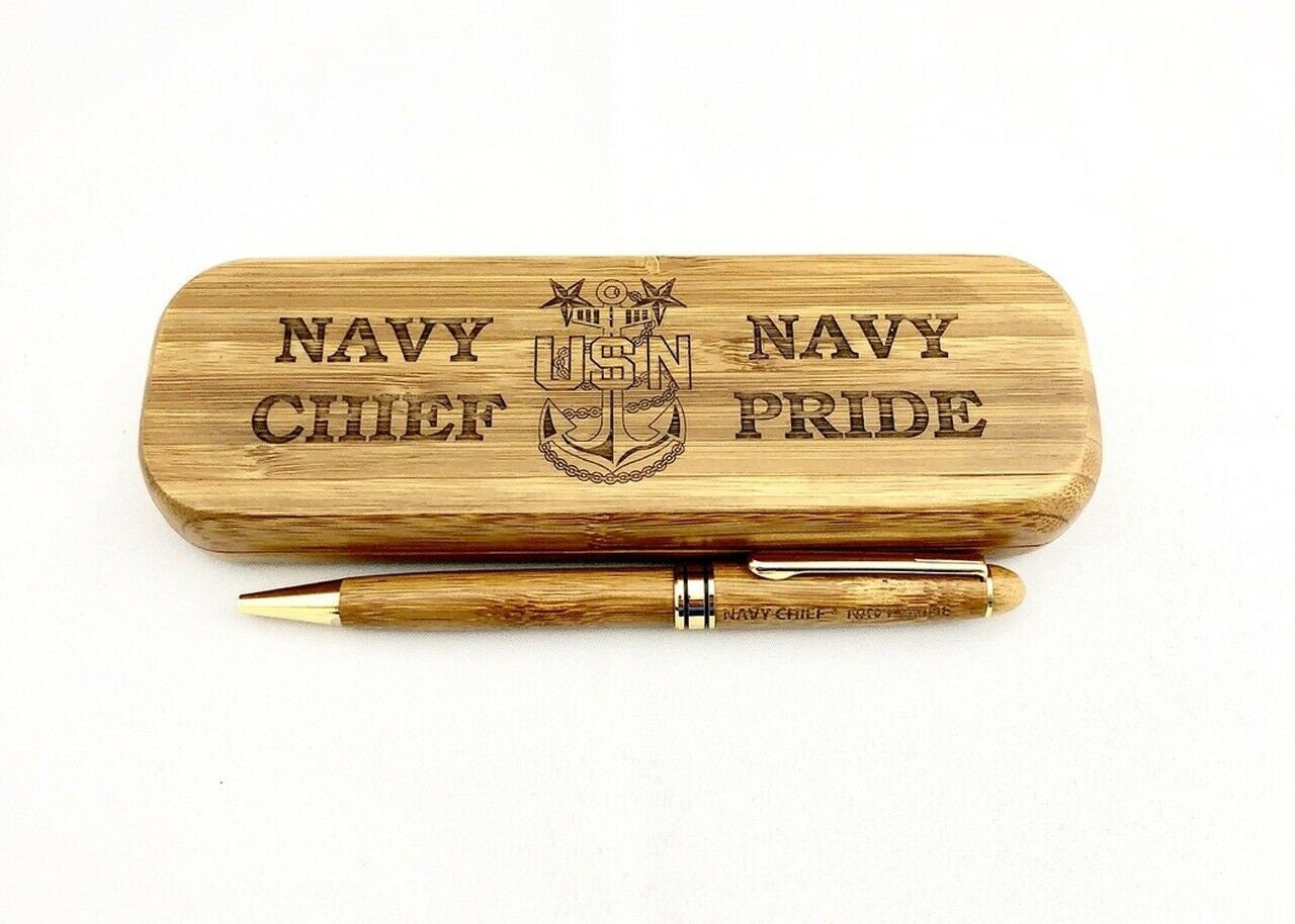 Chief/Senior Chief/Master Chief Bamboo Pen and Holder