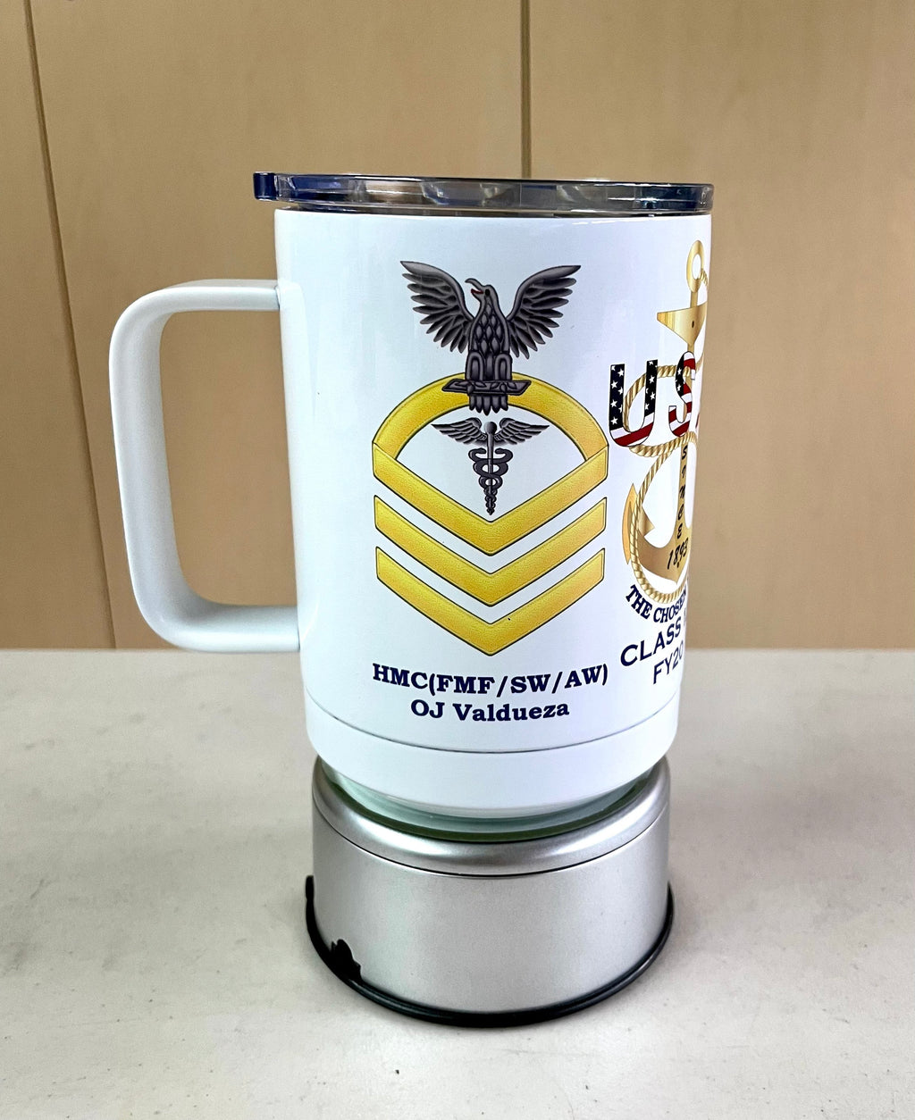 Customize Class 132 FY26 15oz White Polar Camel Vacuum Insulated Mug w/ Slider Lid