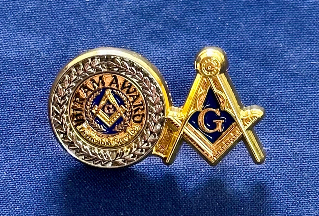 Past Master(GLJ) & Hiram Award/Master Mason Masonic Lapel Pin