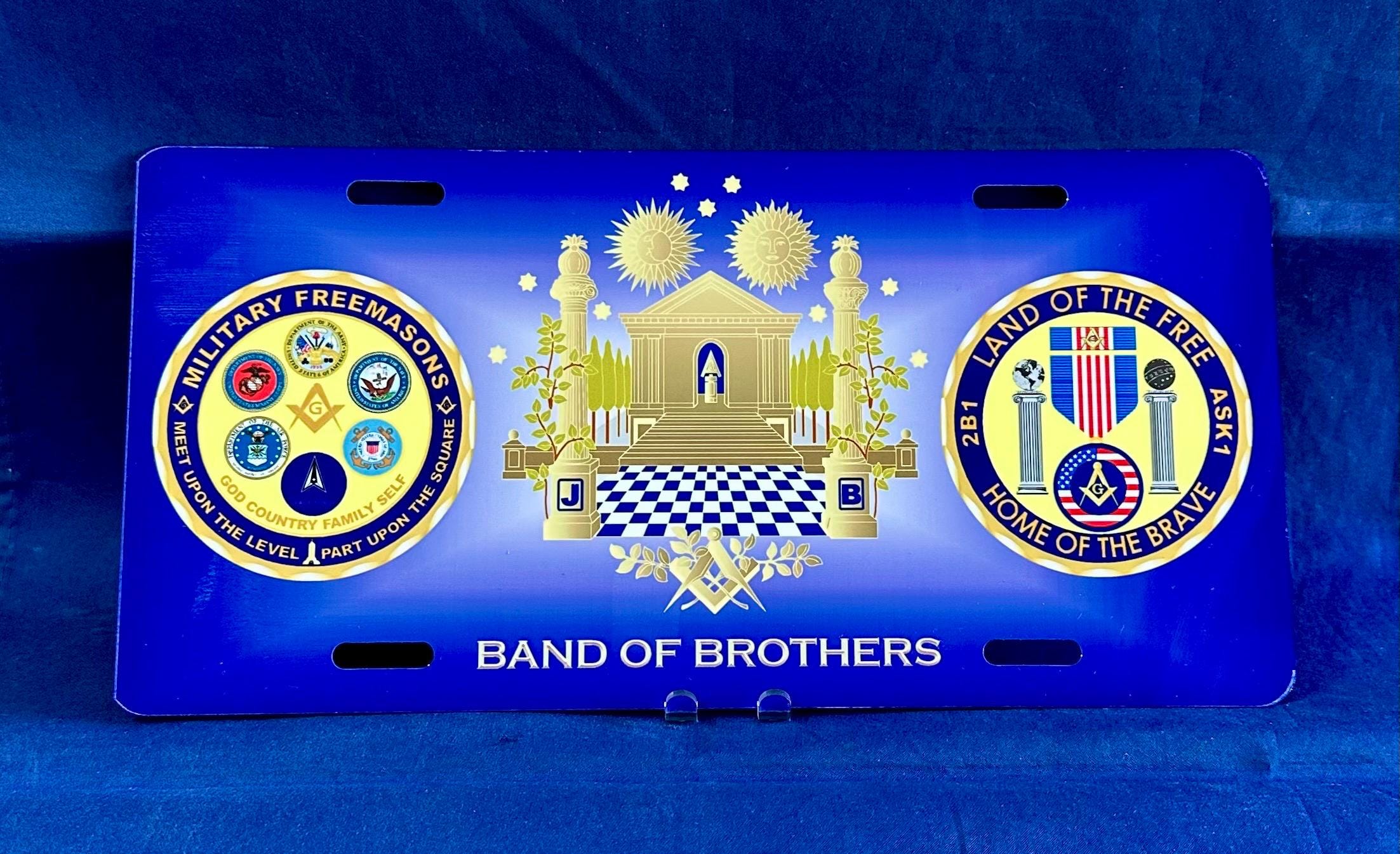 Military Freemason BOB Aluminum License Plate 12"x6"