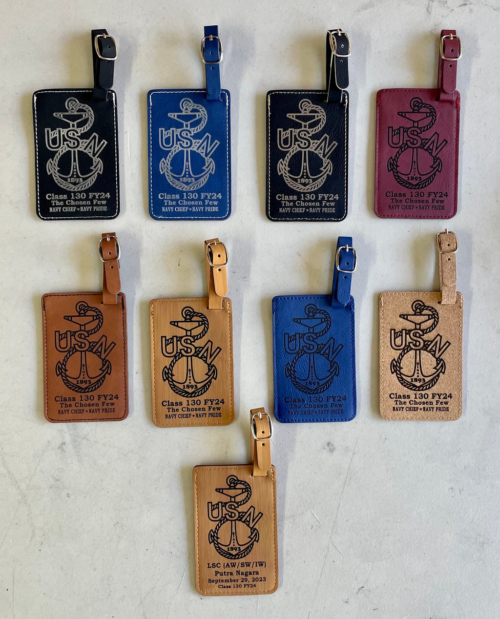 Class 130/FY24 Leatherette Luggage Tag. FREE SHIPPING