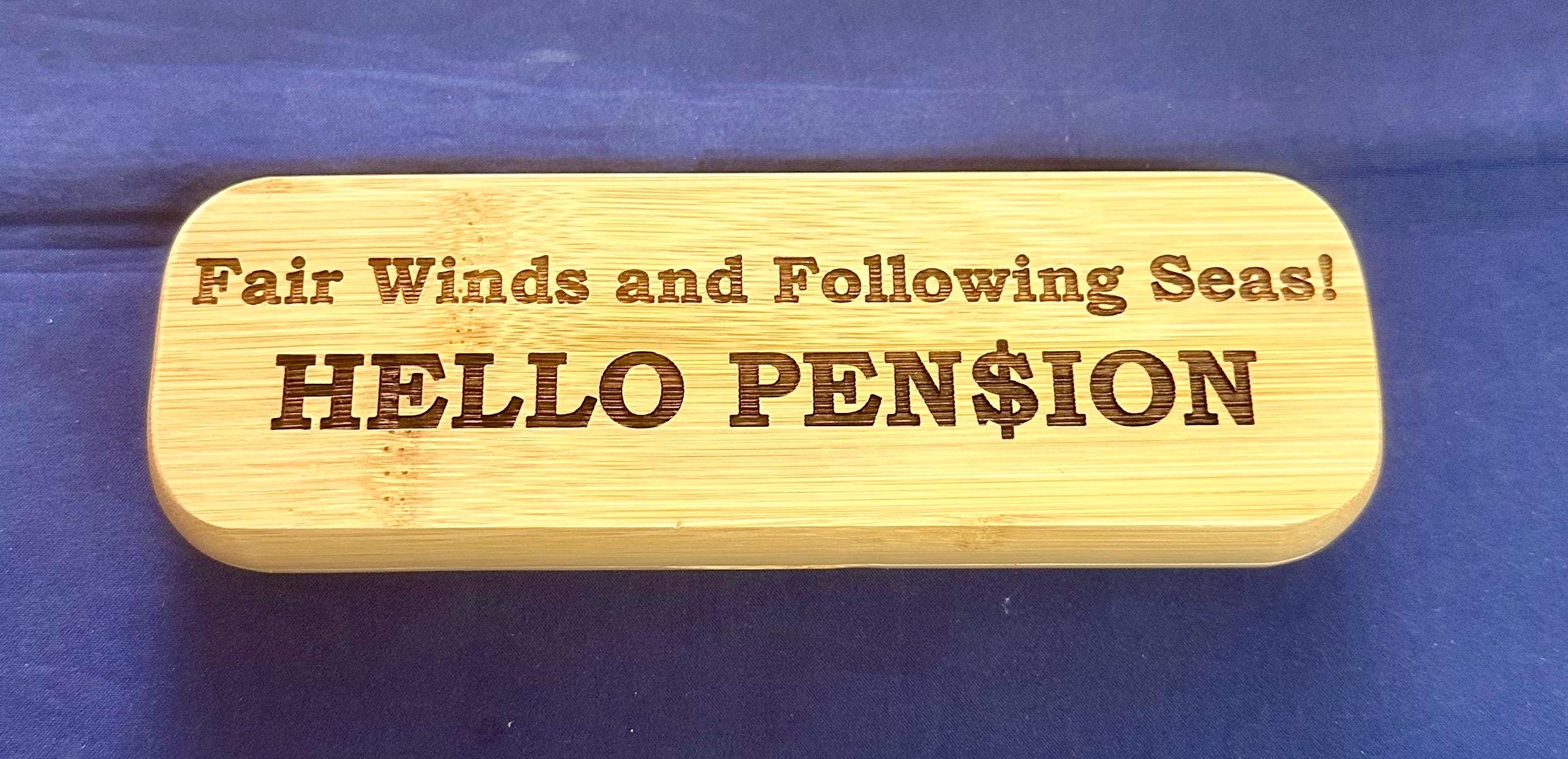 Personalized Bamboo Pen and Holder for U.S. Navy Retired. Message us the name & rate.