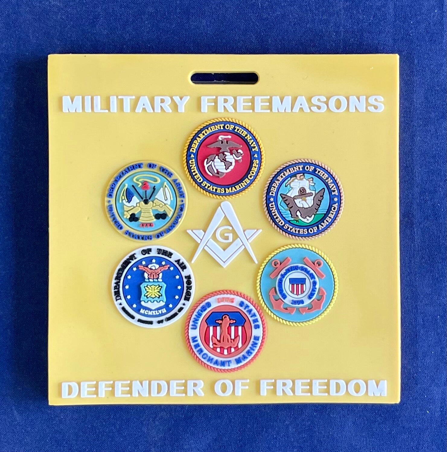 Military Freemason PVC Luggage Tag. Free Shipping.