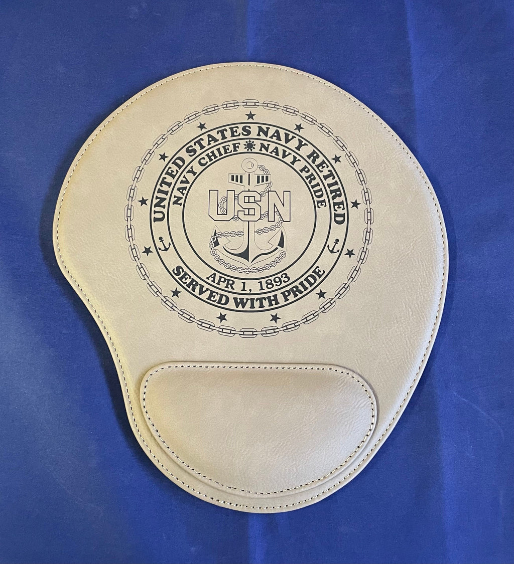 USN Retired Leatherette Mouse Pad ***FREE SHIPPING***