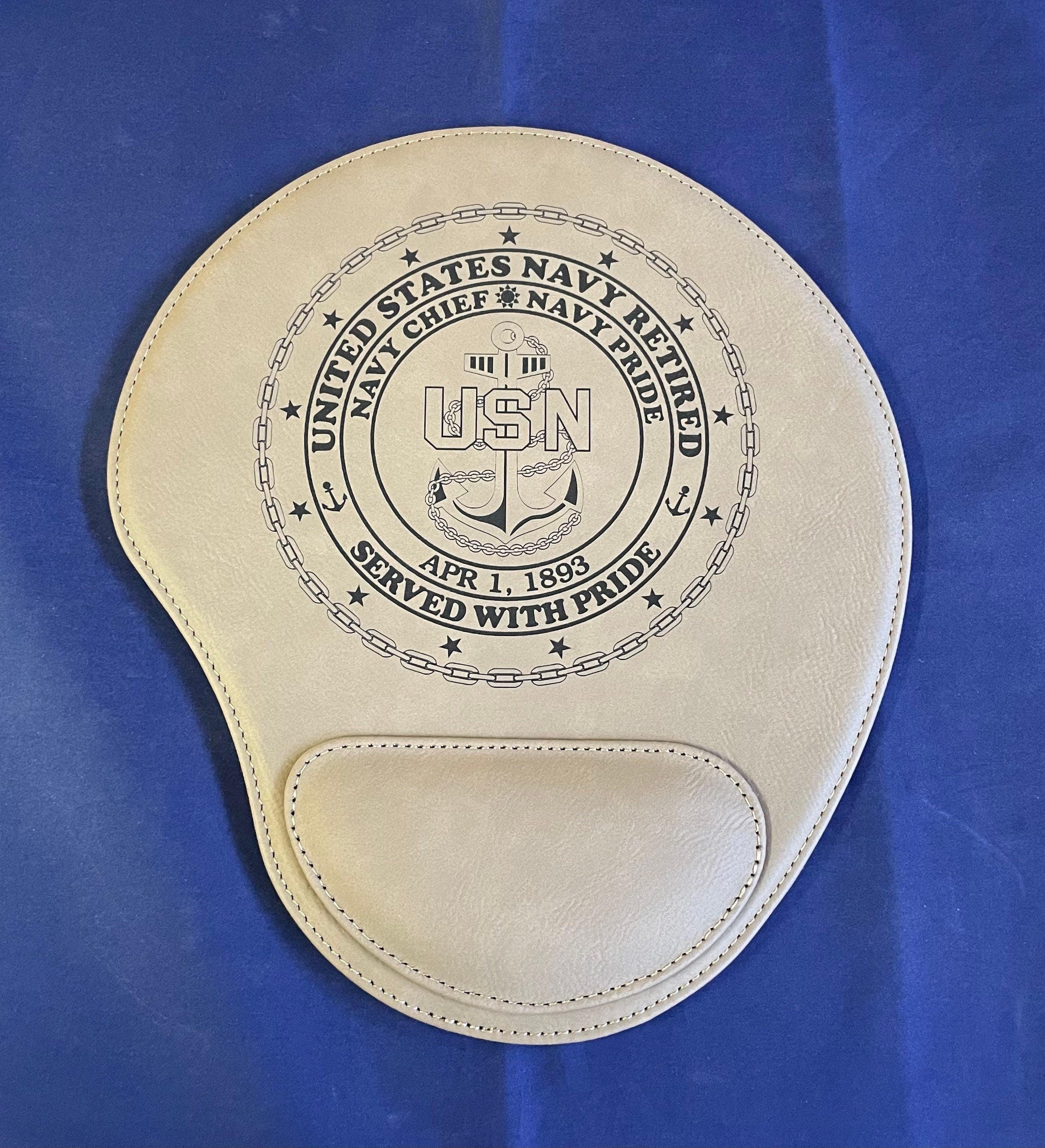 USN Retired Leatherette Mouse Pad ***FREE SHIPPING***