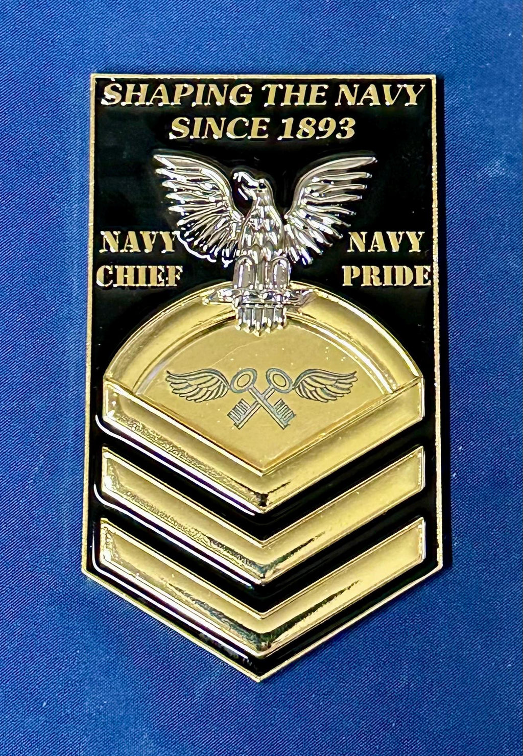 Personalized Chevron Coin for U.S. Navy Chief Petty Officer Class 132/FY26 Sponsors and Leads. Message us the name & rate.