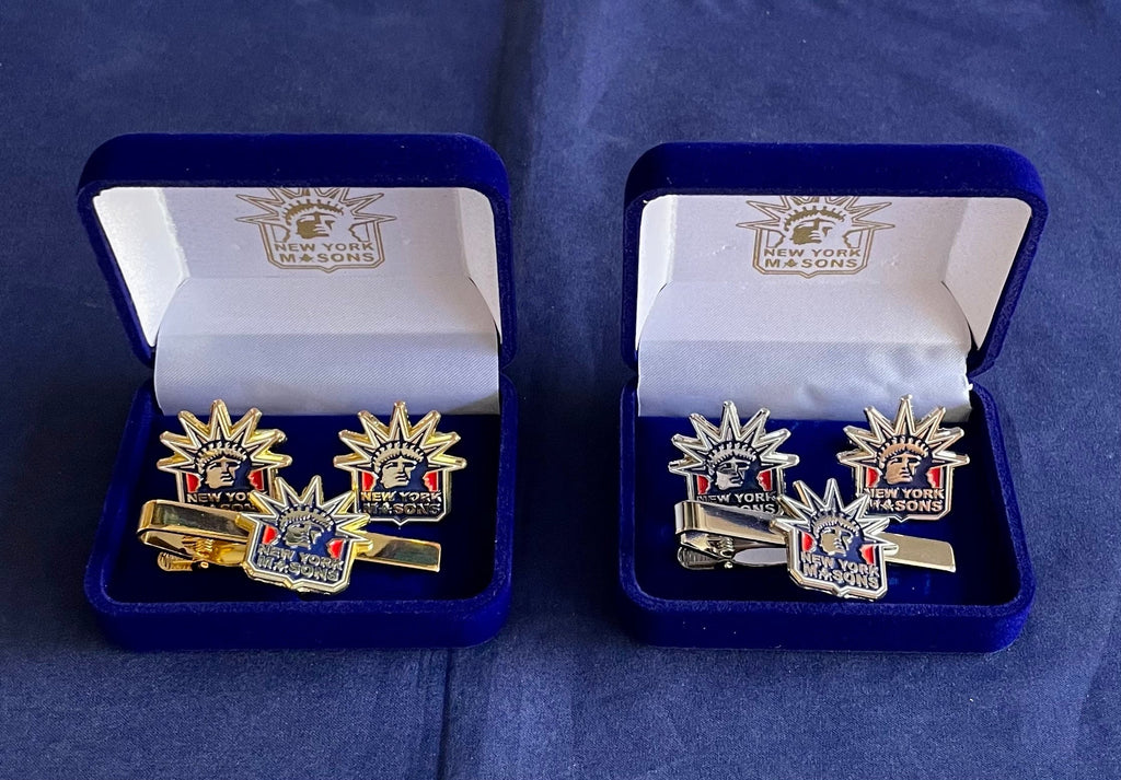New York Masons Tie Clip & Cufflinks Set***Free Shipping***