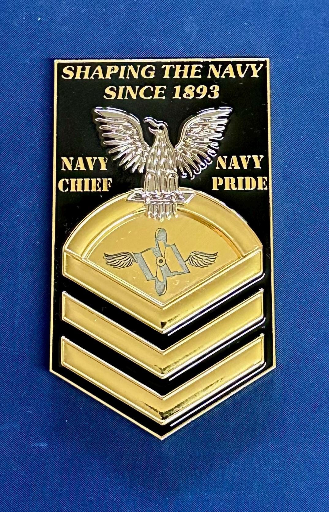 Personalized Chevron Coin for U.S. Navy Chief Petty Officer Class 132/FY26 Sponsors and Leads. Message us the name & rate.