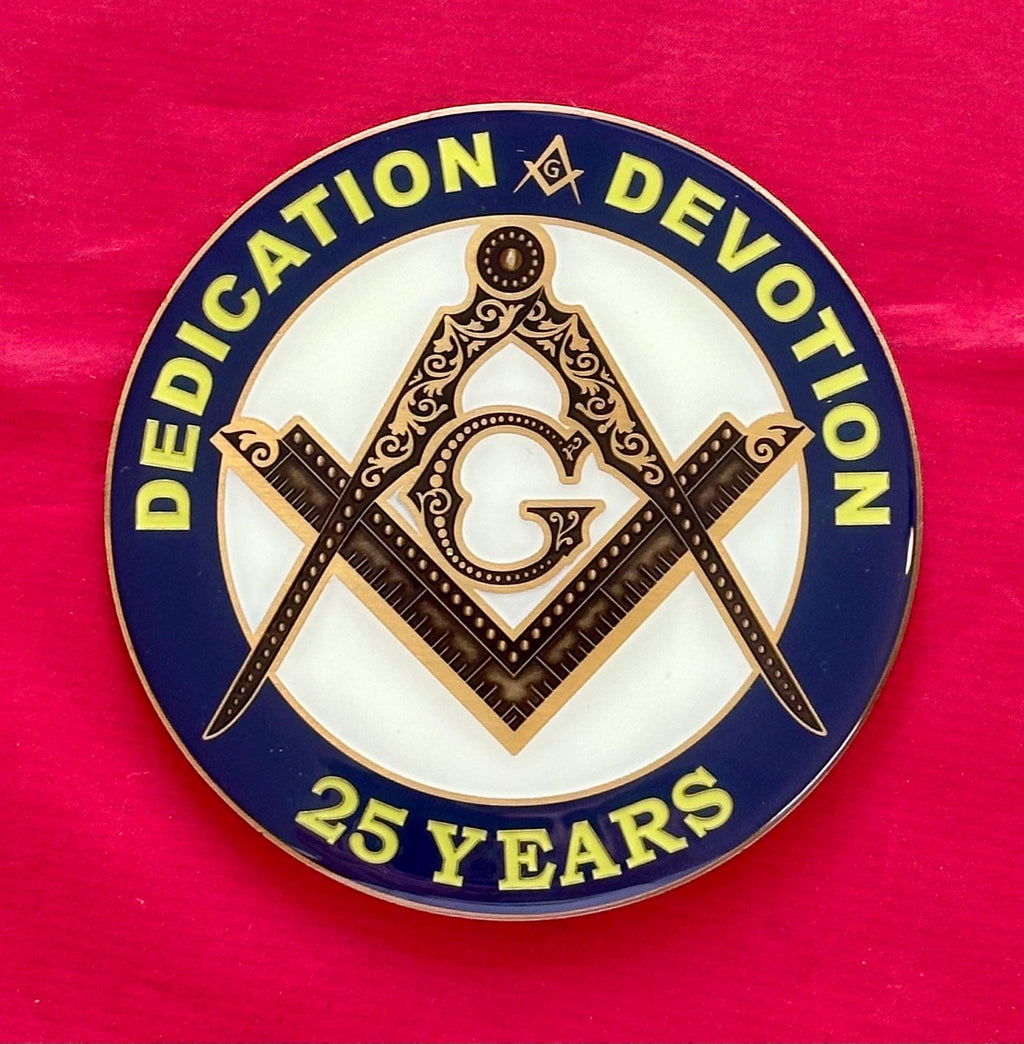 Customize Desk Display Masonic Plate. MM/PM/HA/25 Yrs
