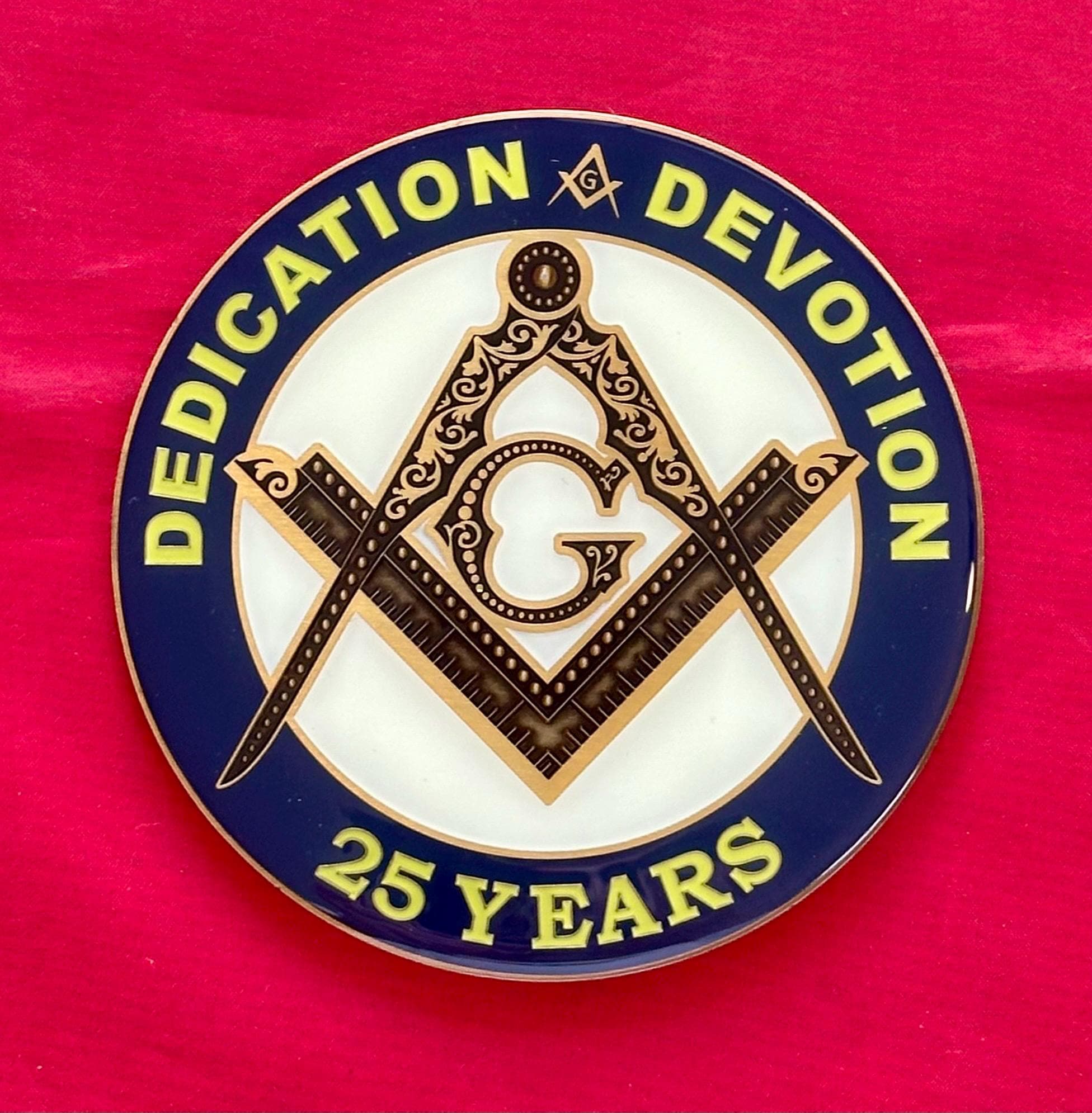 Customize Desk Display Masonic Plate. MM/PM/HA/25 Yrs