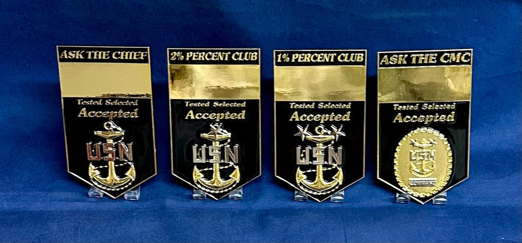 Personalized Chevron Coin for U.S. Navy CPO SCPO MCPO Message us the name & rate.