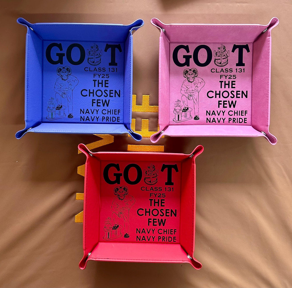 CPO Class 131/FY25 6”x6” Leatherette Snap Up Tray. Free Shipping