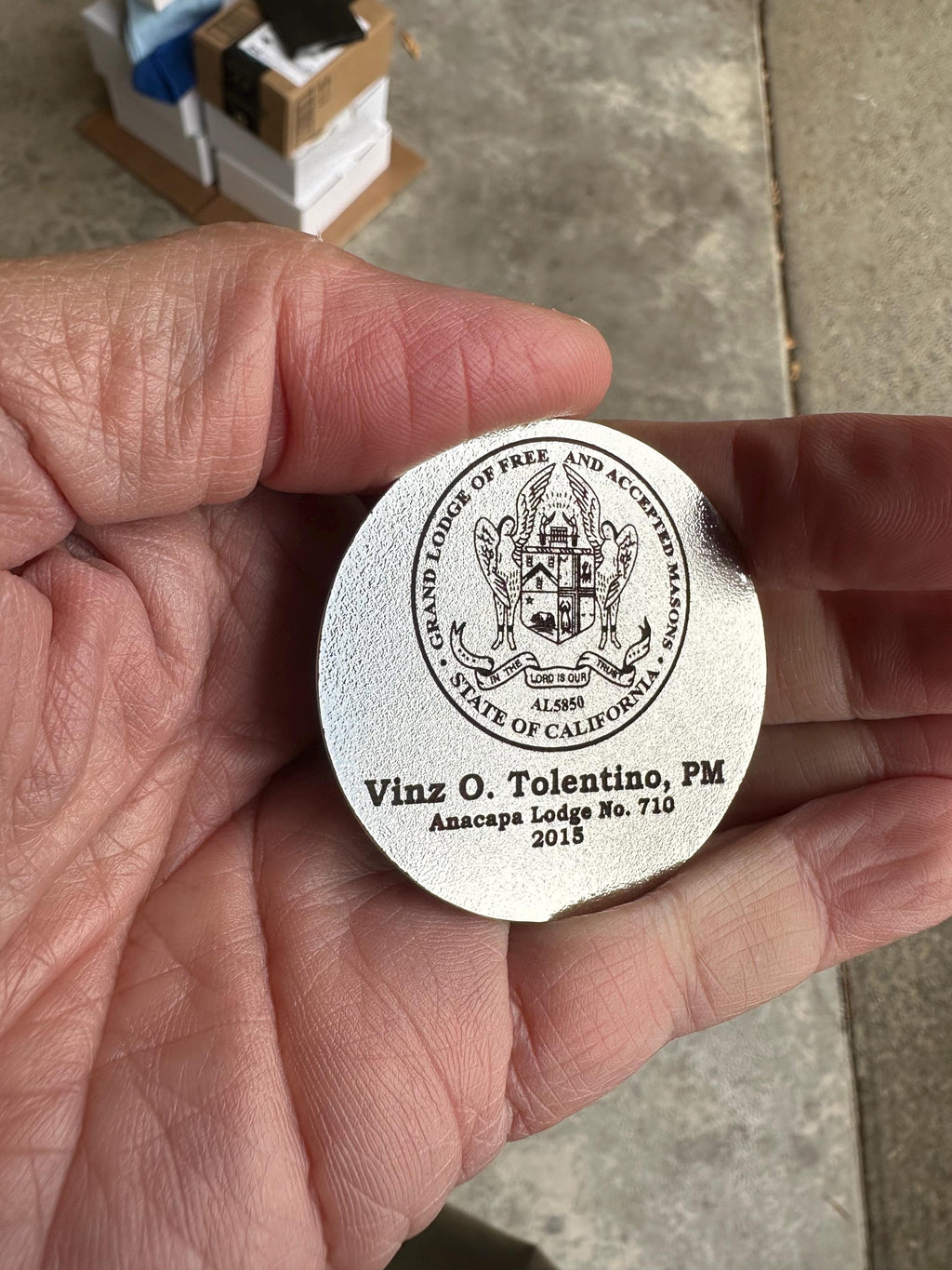 Customize Hiram Award Masonic Coin.