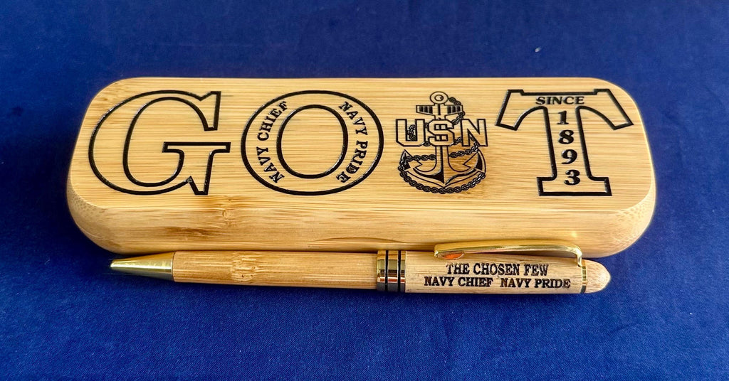 GOAT Chief/Senior Chief/Master Chief Bamboo Pen and Holder