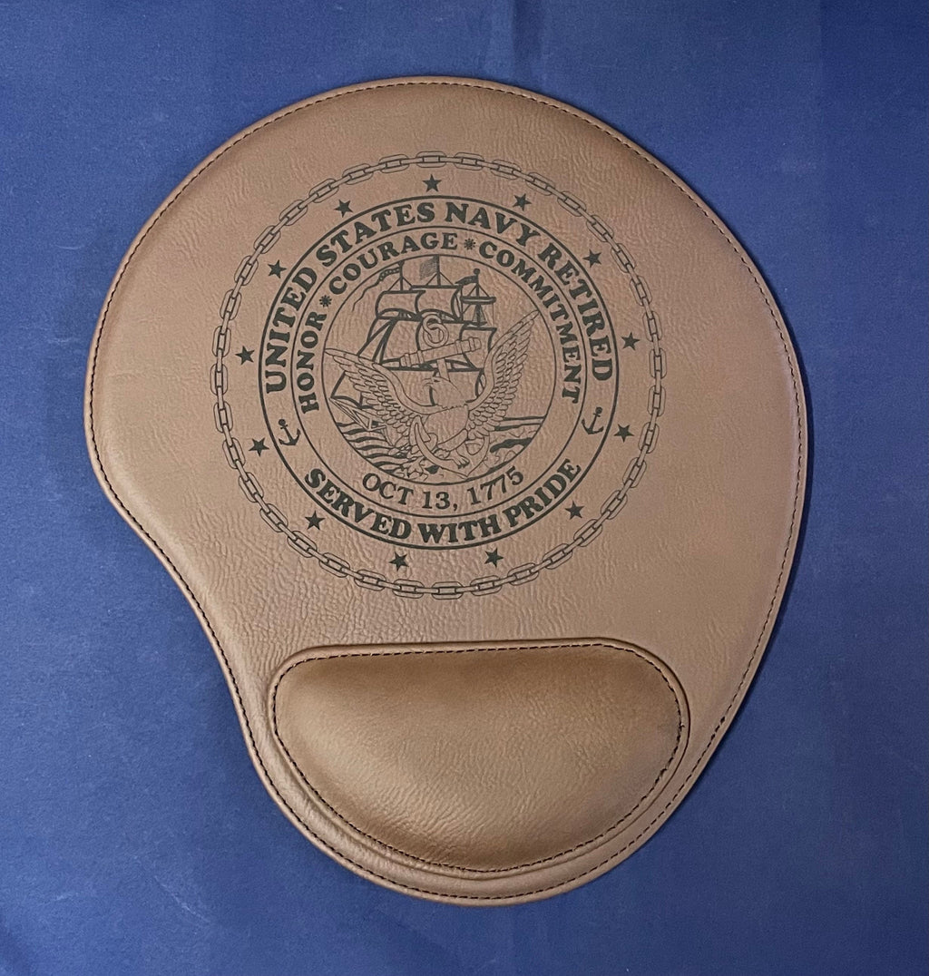 USN Retired Leatherette Mouse Pad ***FREE SHIPPING***