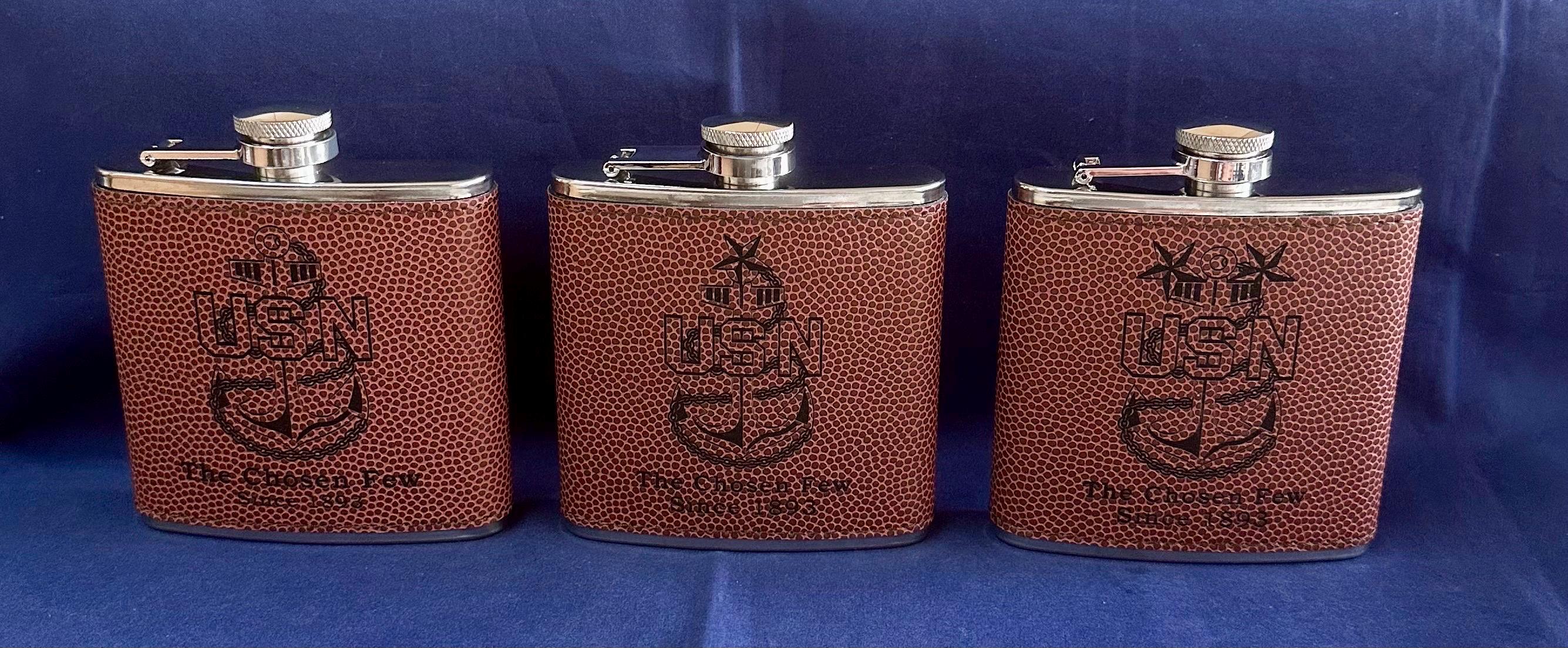 Chief Senior Chief Master Chief 6oz Leatherette Flask.