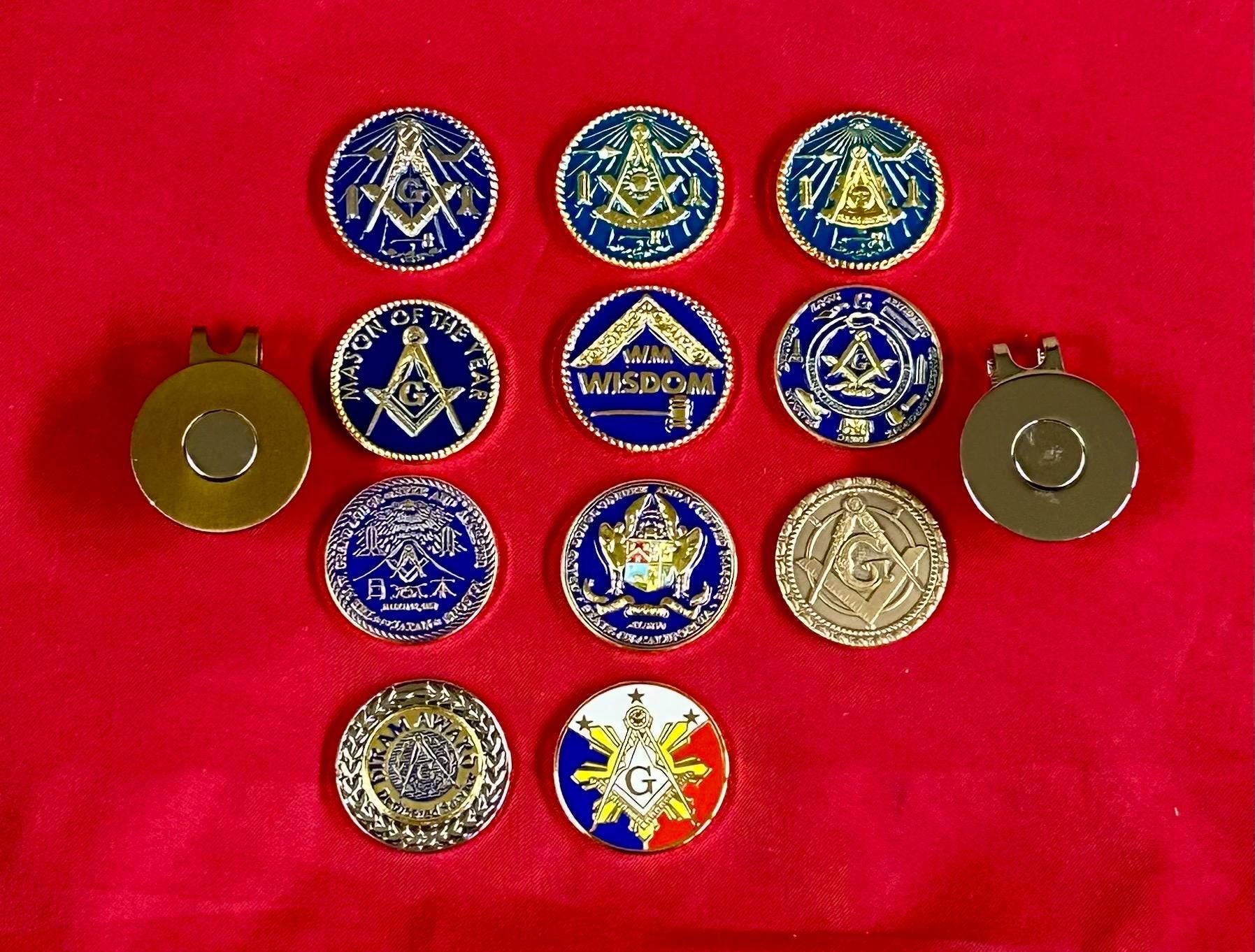 Masonic Magnetic Golf Ball Marker With Ball Cap Clip