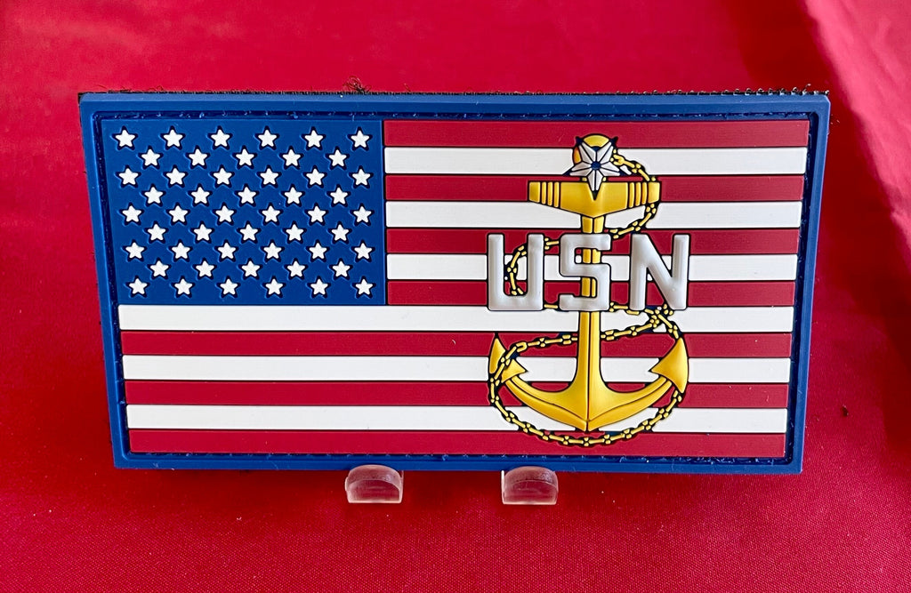 Patriotic Chief/Senior Chief/Master Chief PVC Patch. Free Shipping.