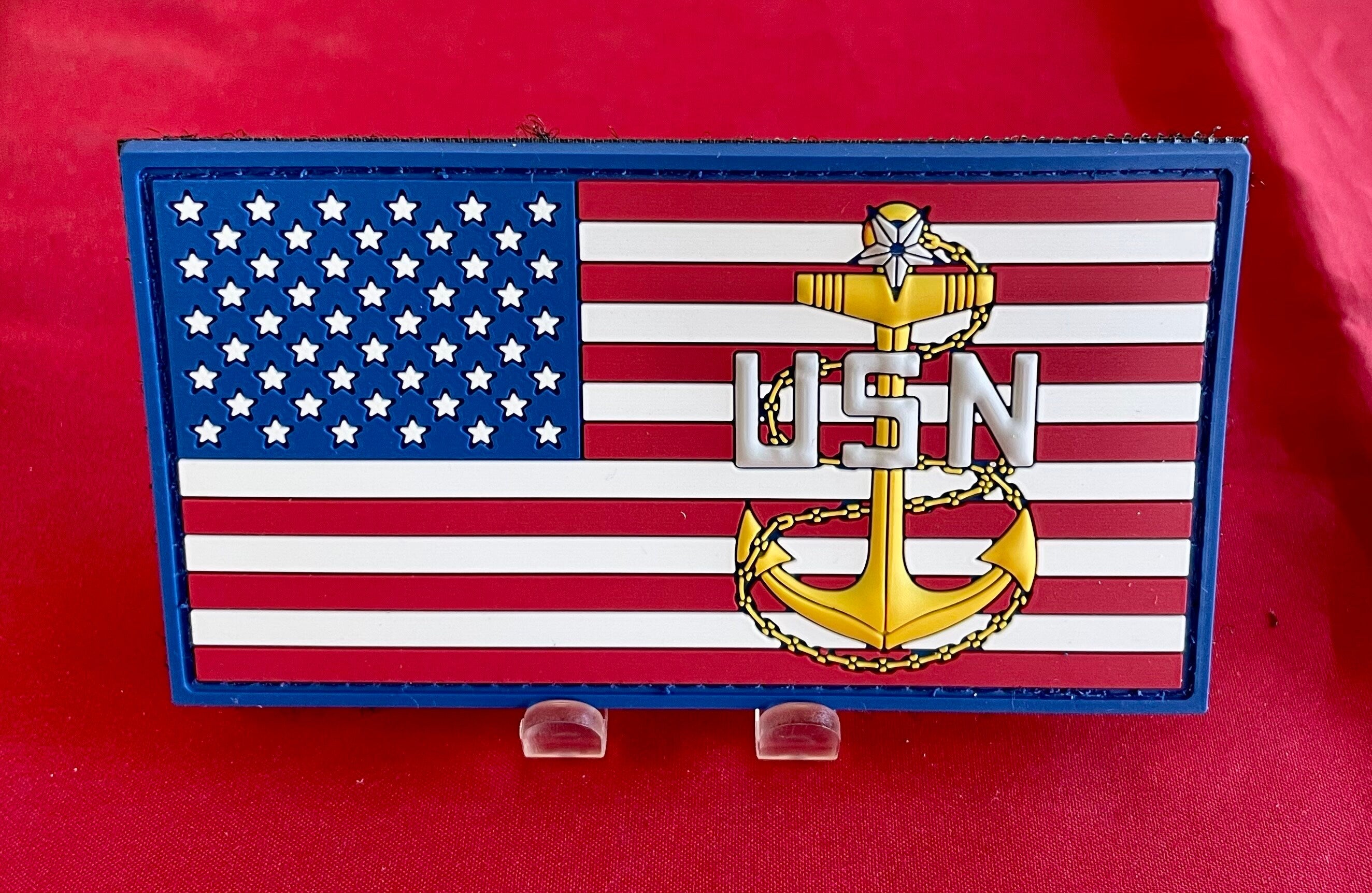 Patriotic Chief/Senior Chief/Master Chief PVC Patch. Free Shipping.