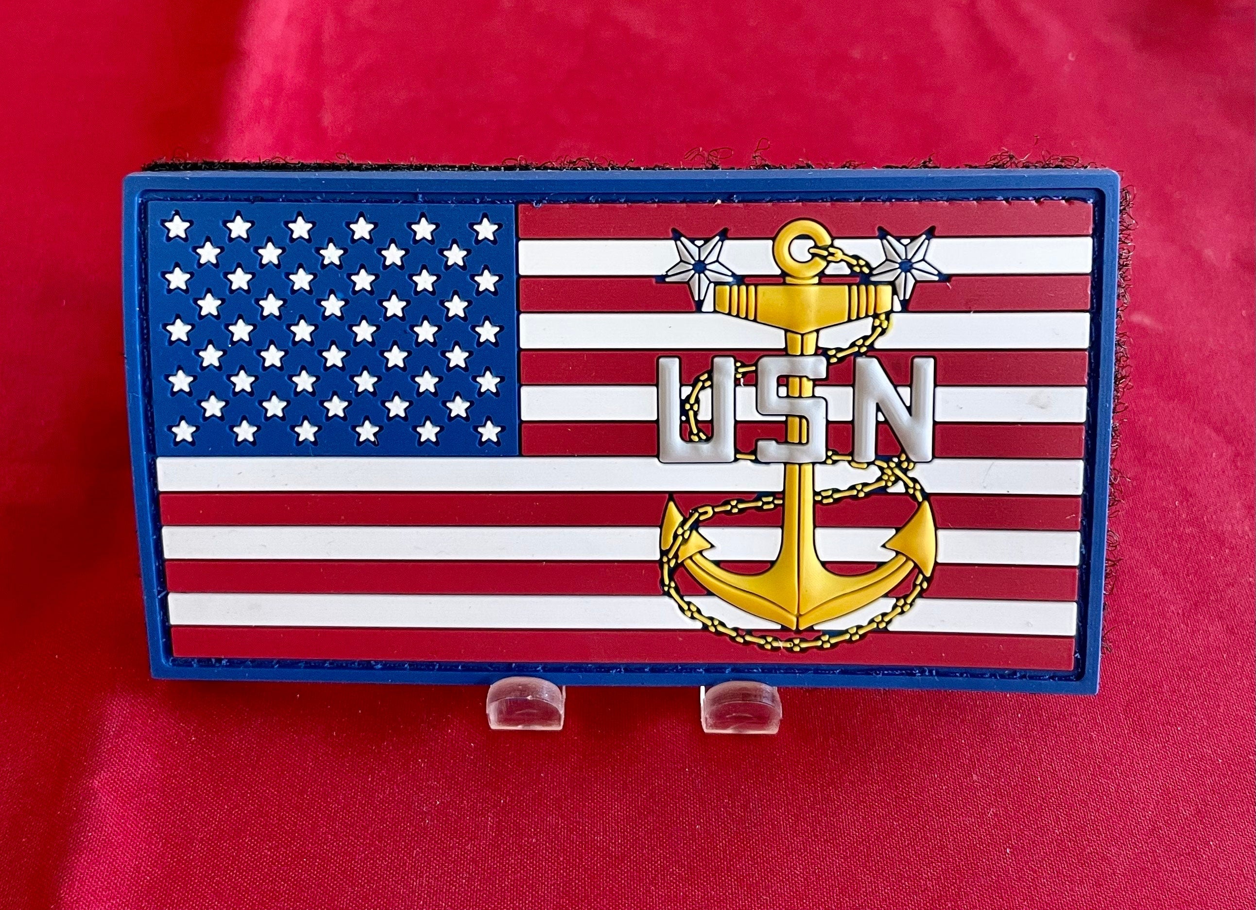 Patriotic Chief/Senior Chief/Master Chief PVC Patch. Free Shipping.