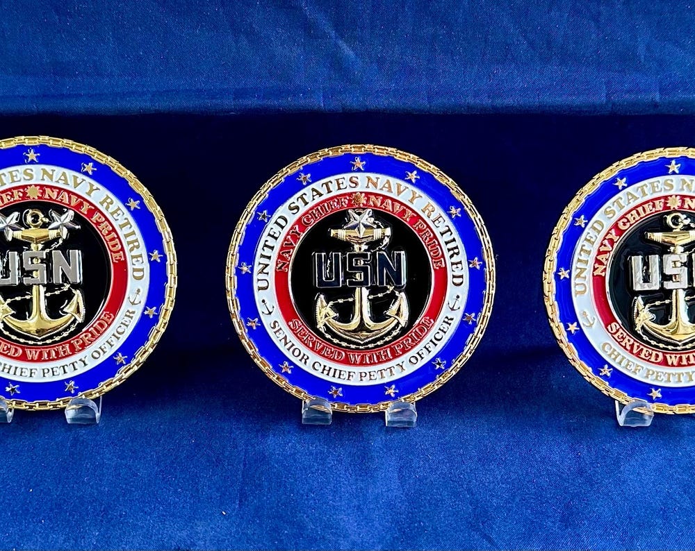 Personalized Retired Coin for U.S. Navy CPO, SCPO, MCPO